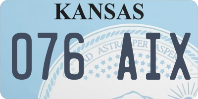 KS license plate 076AIX