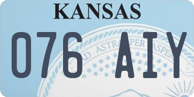 KS license plate 076AIY