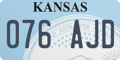 KS license plate 076AJD