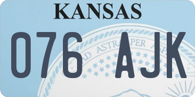 KS license plate 076AJK