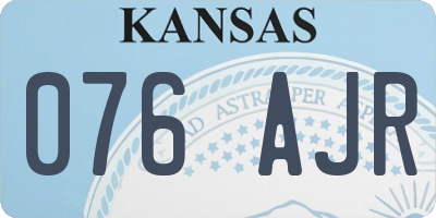 KS license plate 076AJR