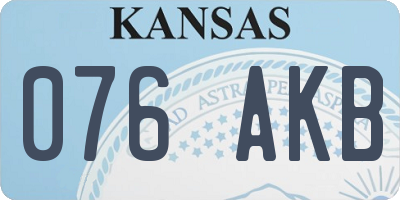 KS license plate 076AKB