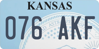 KS license plate 076AKF