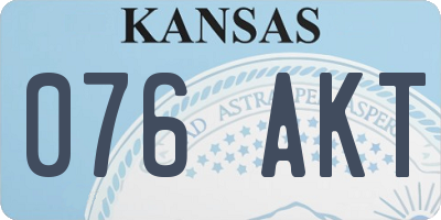 KS license plate 076AKT