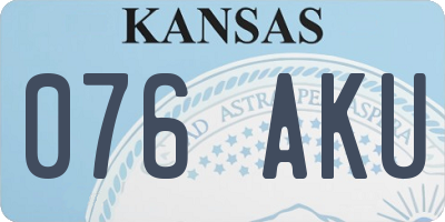 KS license plate 076AKU