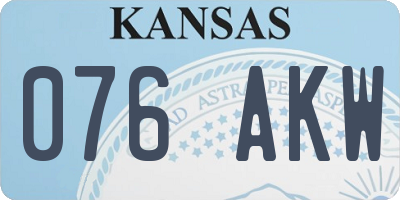 KS license plate 076AKW