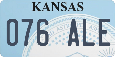 KS license plate 076ALE