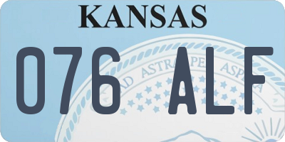 KS license plate 076ALF