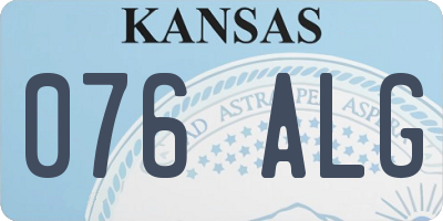 KS license plate 076ALG