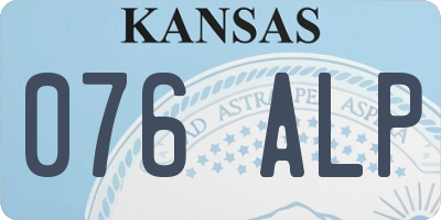 KS license plate 076ALP