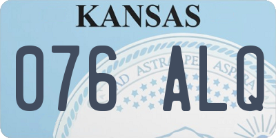 KS license plate 076ALQ