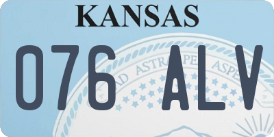KS license plate 076ALV