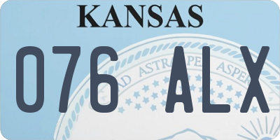 KS license plate 076ALX