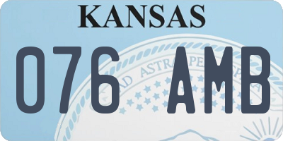 KS license plate 076AMB