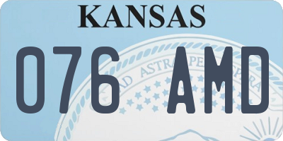 KS license plate 076AMD