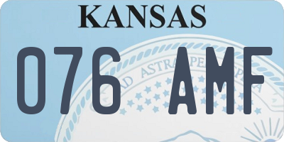 KS license plate 076AMF