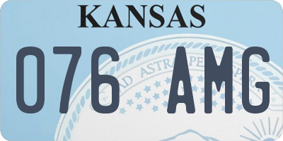 KS license plate 076AMG