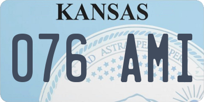 KS license plate 076AMI