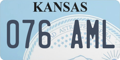 KS license plate 076AML