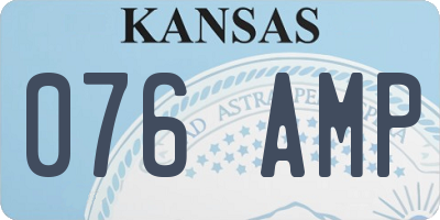 KS license plate 076AMP
