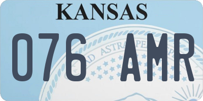 KS license plate 076AMR