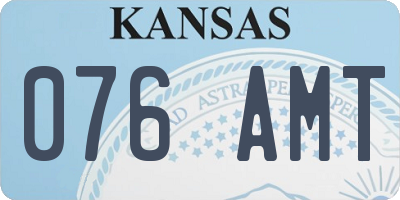KS license plate 076AMT