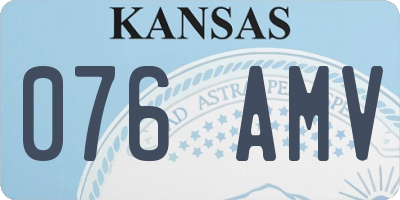 KS license plate 076AMV