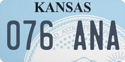 KS license plate 076ANA