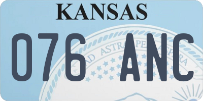 KS license plate 076ANC