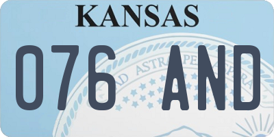 KS license plate 076AND