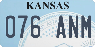 KS license plate 076ANM