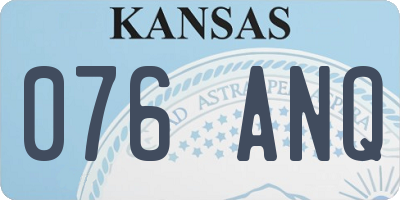 KS license plate 076ANQ
