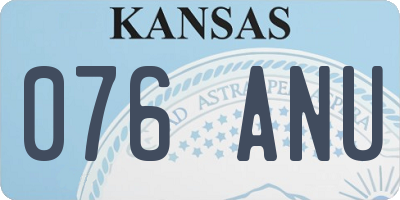 KS license plate 076ANU
