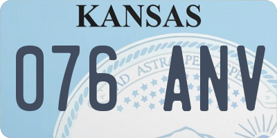 KS license plate 076ANV