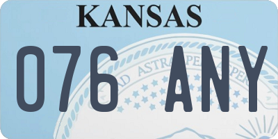 KS license plate 076ANY