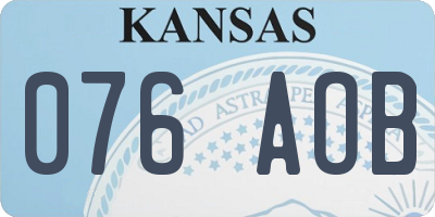 KS license plate 076AOB