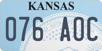 KS license plate 076AOC