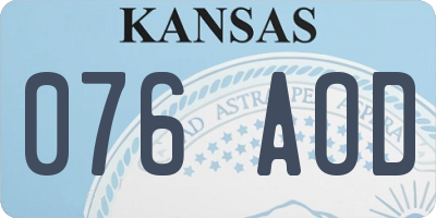 KS license plate 076AOD