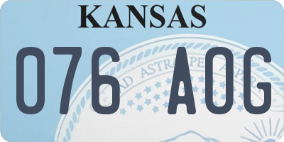 KS license plate 076AOG