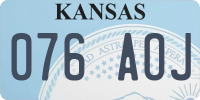 KS license plate 076AOJ