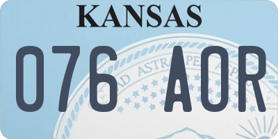 KS license plate 076AOR
