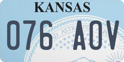 KS license plate 076AOV