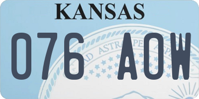 KS license plate 076AOW