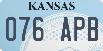 KS license plate 076APB