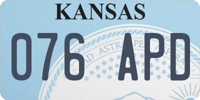 KS license plate 076APD