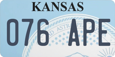 KS license plate 076APE