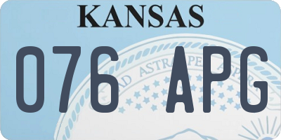 KS license plate 076APG