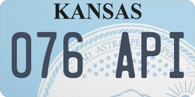 KS license plate 076API