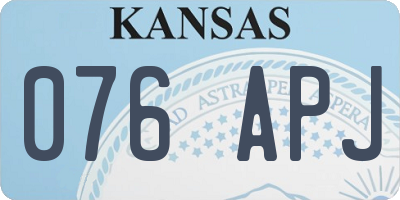 KS license plate 076APJ