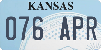 KS license plate 076APR